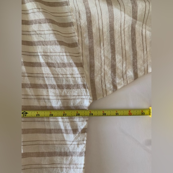 Pure J.Jill Linen Kimono Boxy Top Women’s Size L White Neutral Striped - Picture 7 of 9